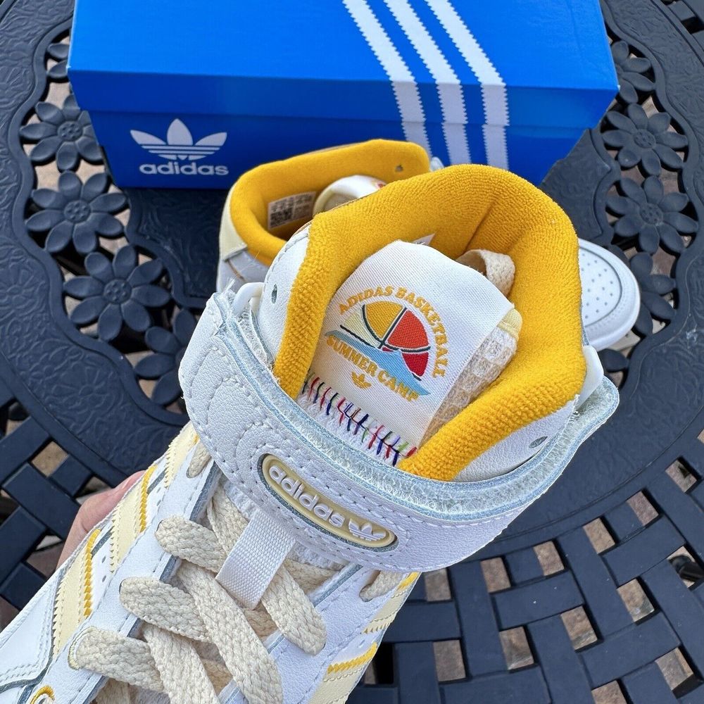 adidas Kids High-Top Sneakers in White and Yellow - Picture 6 of 16